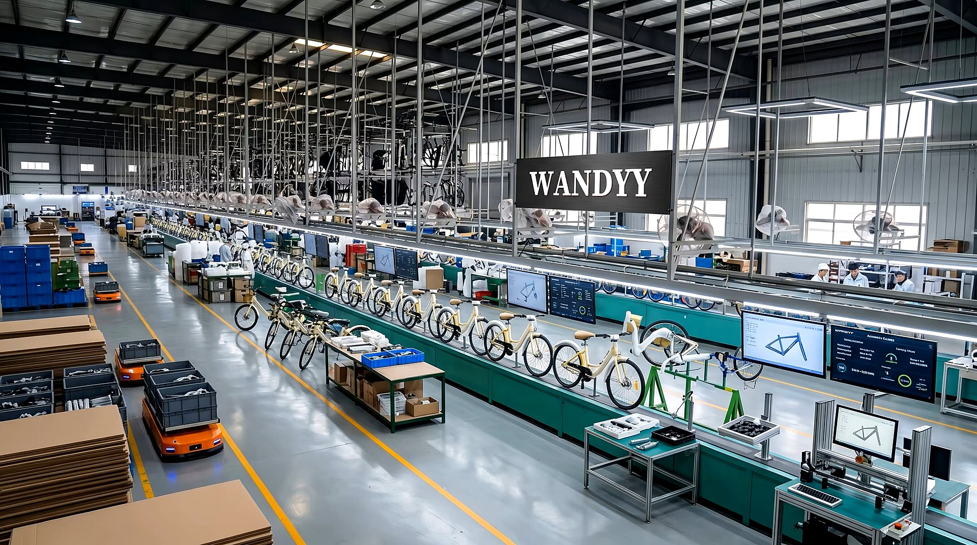 Workers assembling kids electric vehicles at WANDYY